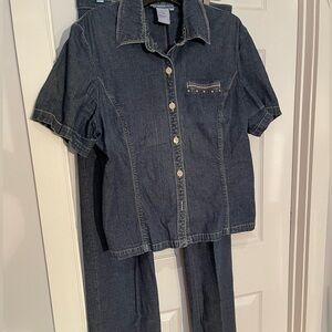 Denim set |Jacket and Pants Vintage 1980 Lana SportsSizes 14 p